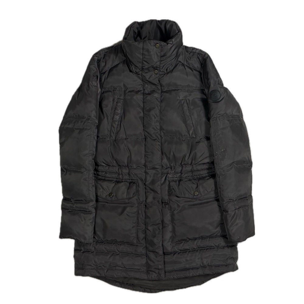 Lauren Ralph Lauren grey zip up snap‎ down waterfowl feather coat women's small